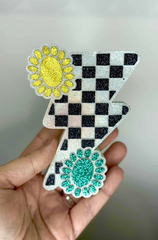 Checkered Concho Lightening Bolt Mold