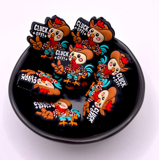 Cluck Off Cowboy Chicken Focal Bead - Discontinued