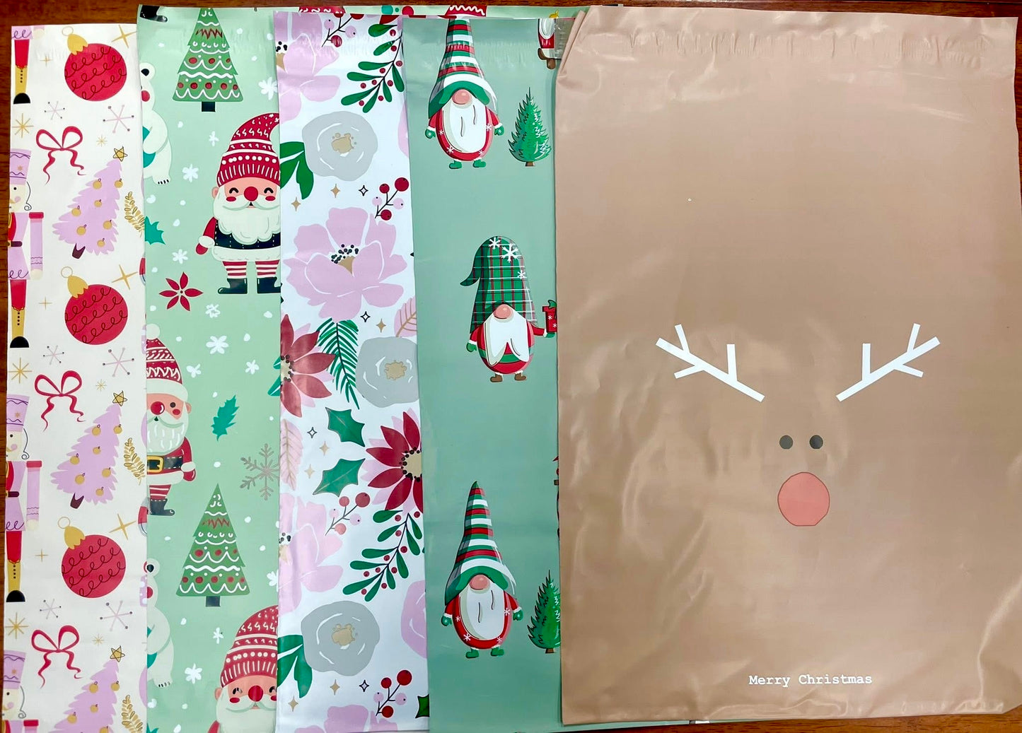 Christmas Mixed Design Poly Mailers