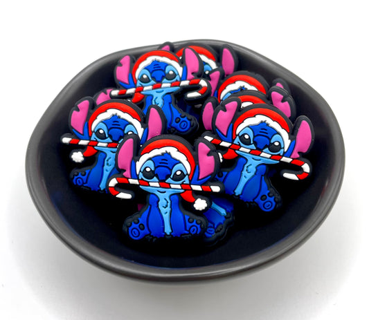 Cartoon Blue Christmas Focal Bead
