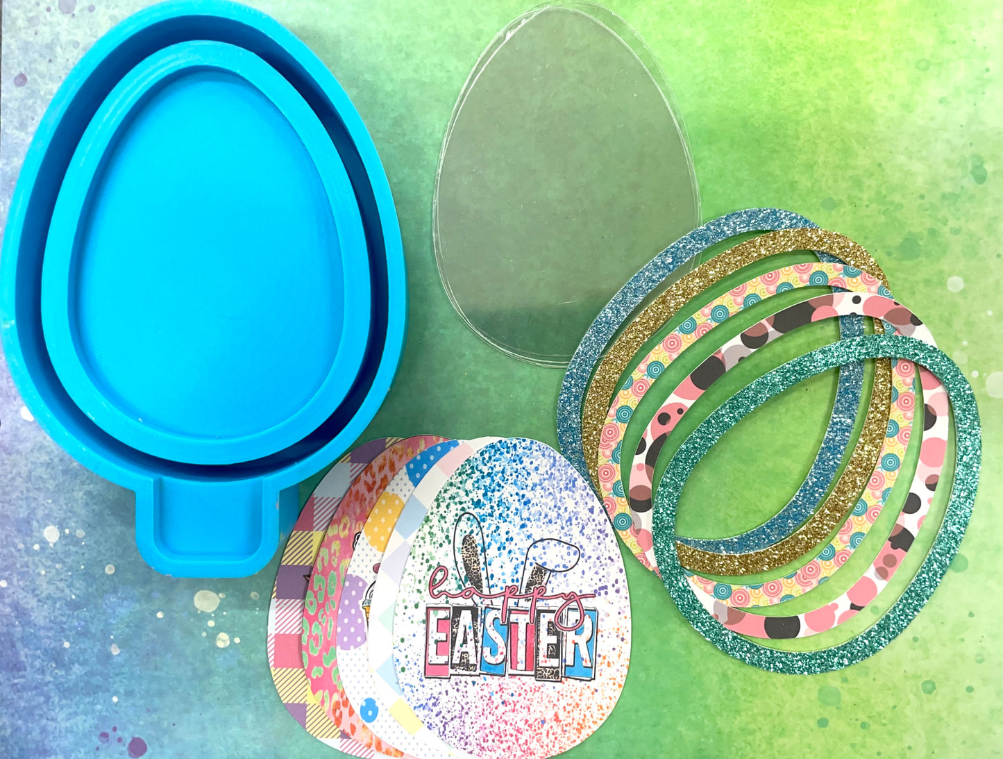 Easter Egg Shaker Mold, Cardstock, & Sprinkle Bundle Kit