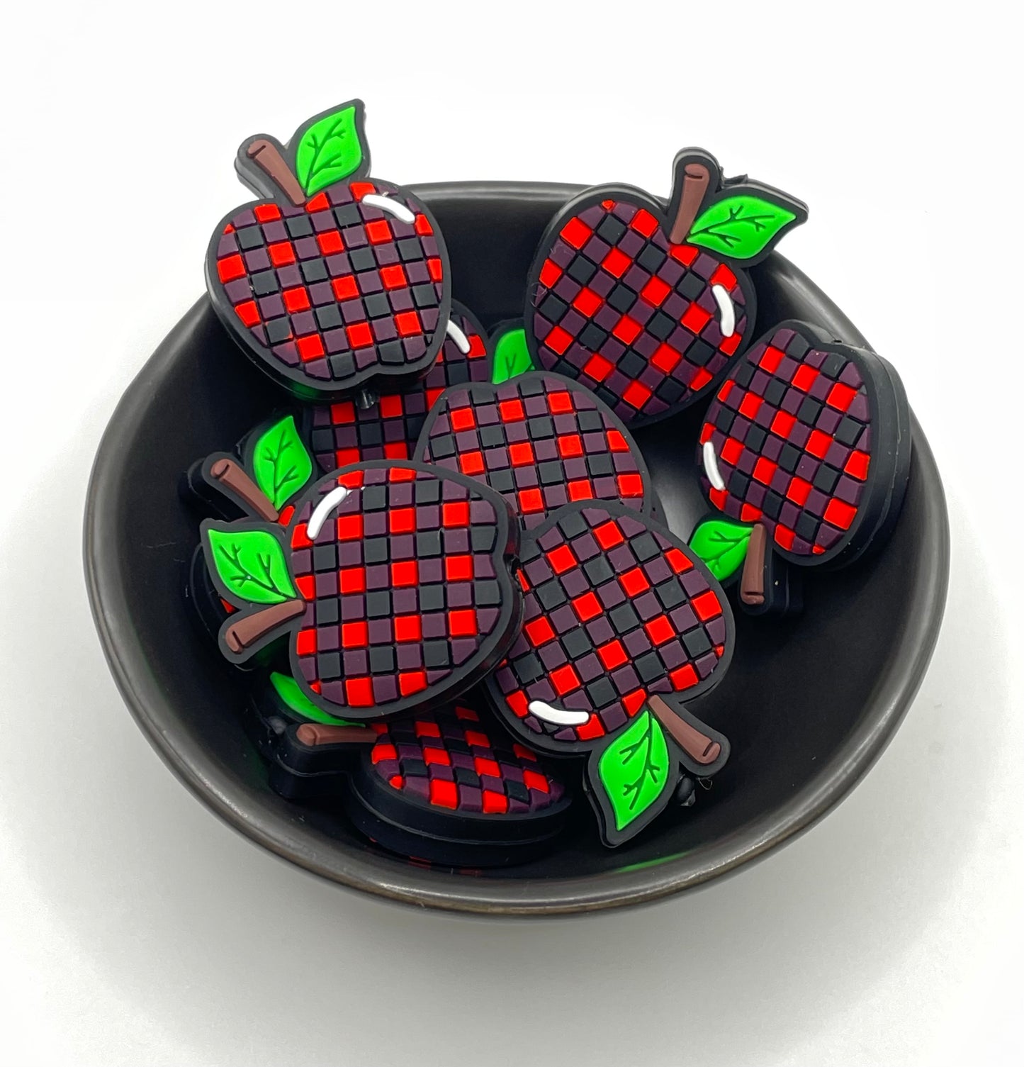 Buffalo Plaid Apple Focal Bead