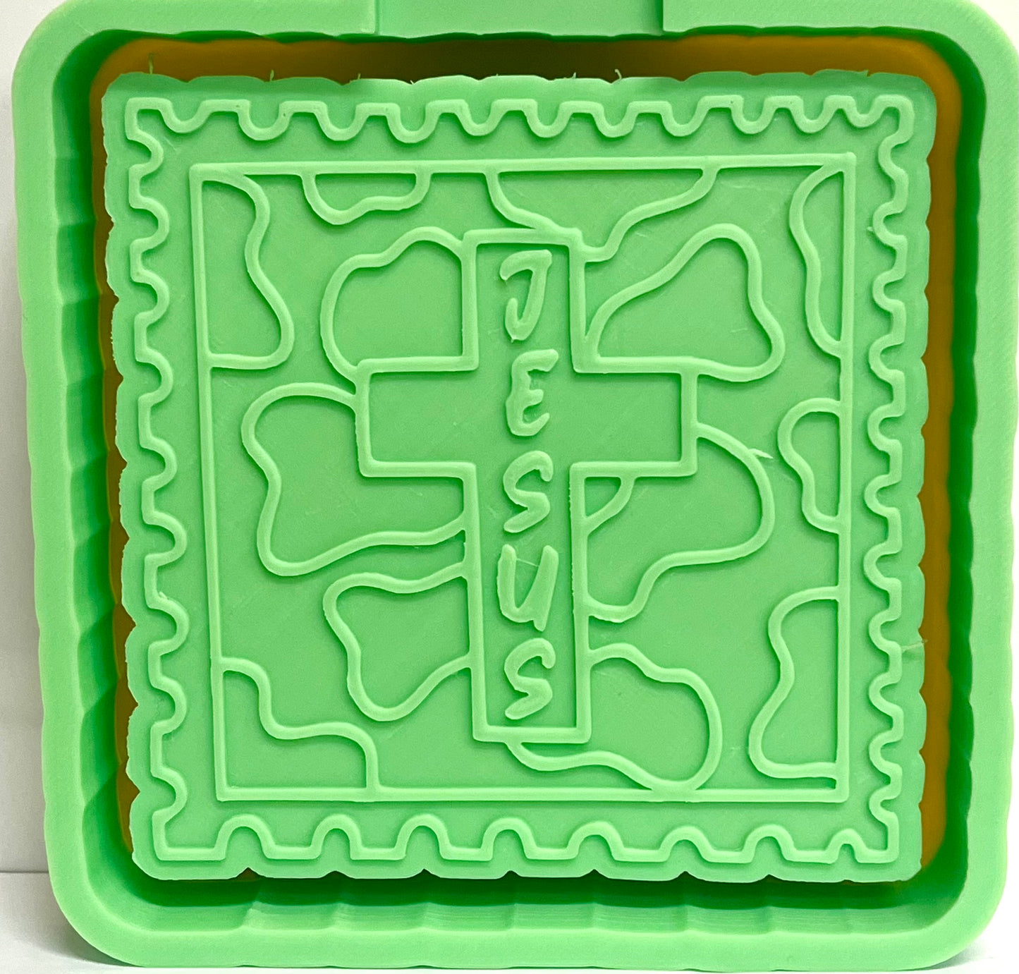 Cutesy Stamp with Camo and Jesus Cross Mold