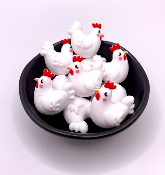 White Chicken Focal Bead