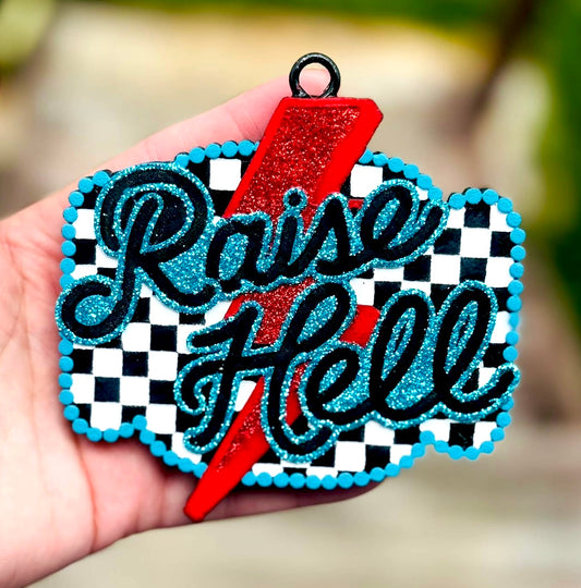 Raise Hell Checkered Lightening Bolt Mold