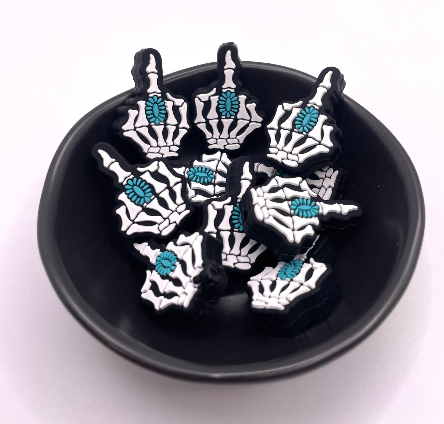 Skeleton Flip Off Conch Focal