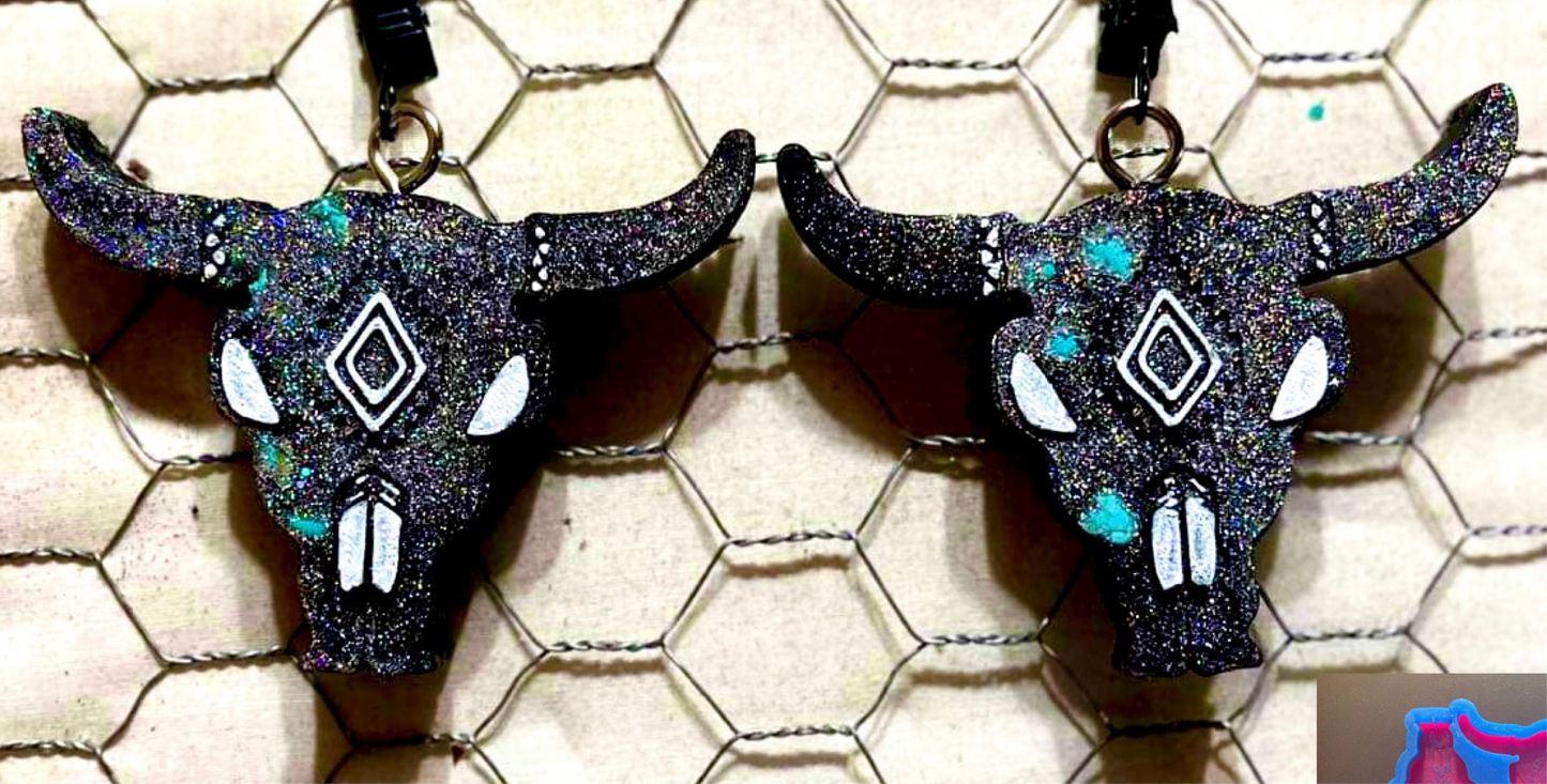 Aztec Bull Skull Vent Clip Mold