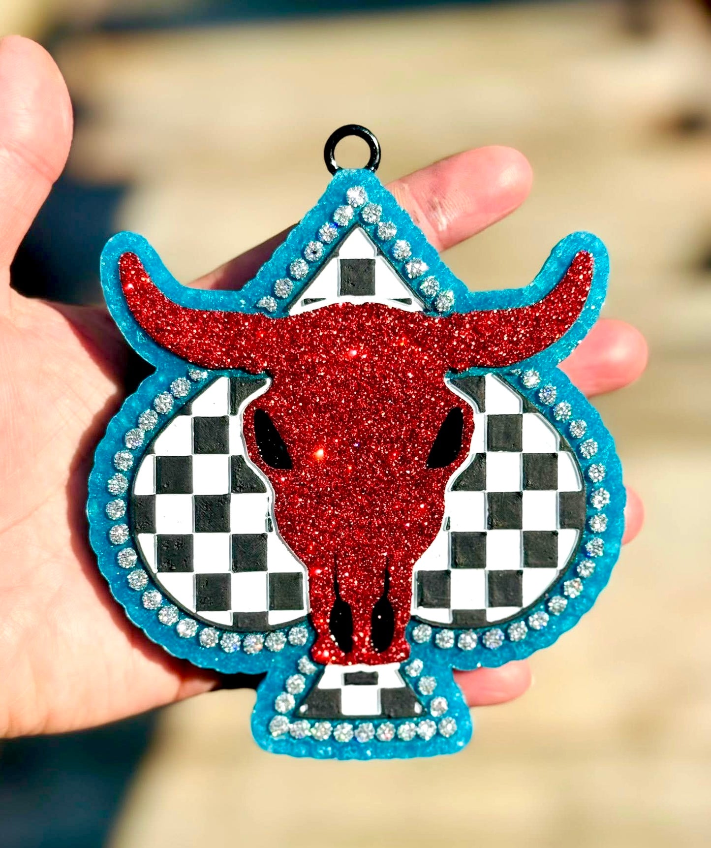 Checkered Spade Skull Marquee Mold
