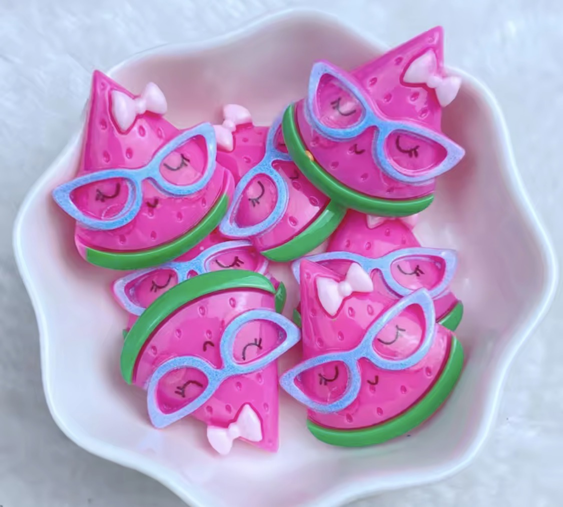 Watermelon Resin Charms - 10pc