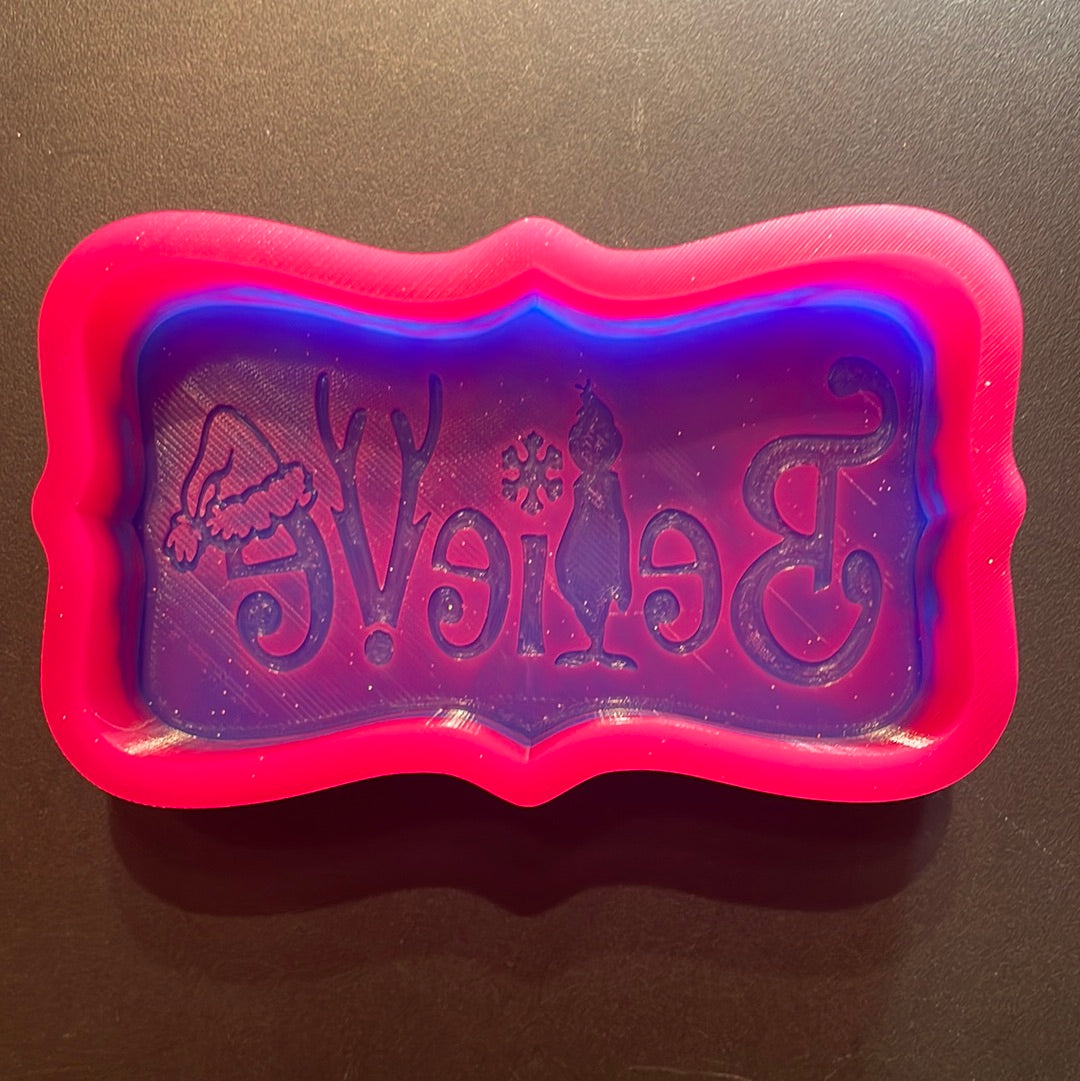 Believe Christmas Reindeer Theme Mold