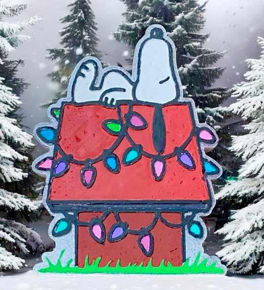Cartoon Dog on Doghouse Christmas Mold