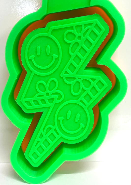 Groovy Flowery and Smiley Face Bolt Mold