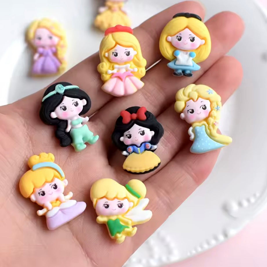 Cartoon Princess Resin Charms - 11 pc