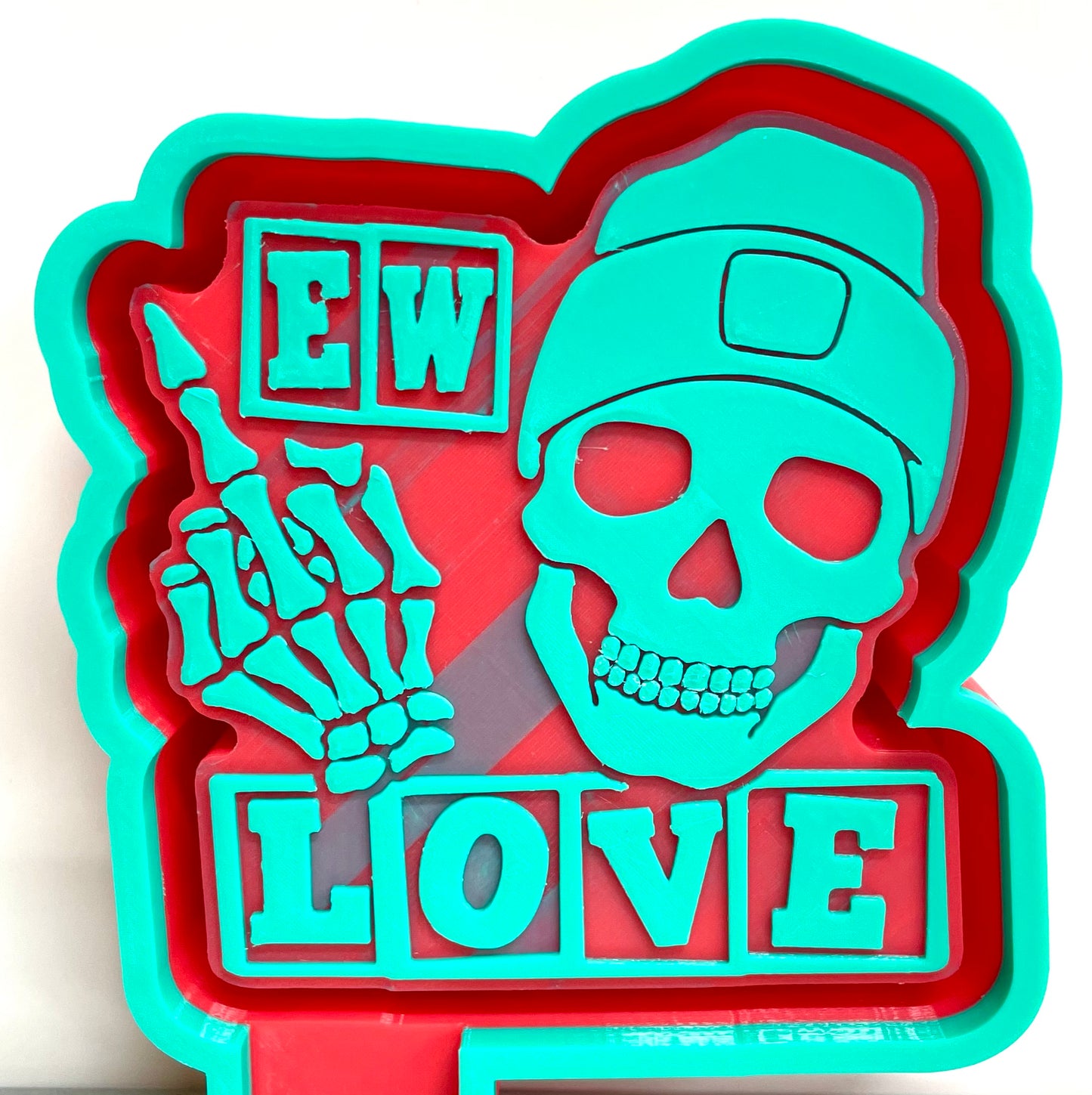 Ew Love Skeleton Flip Off Mold