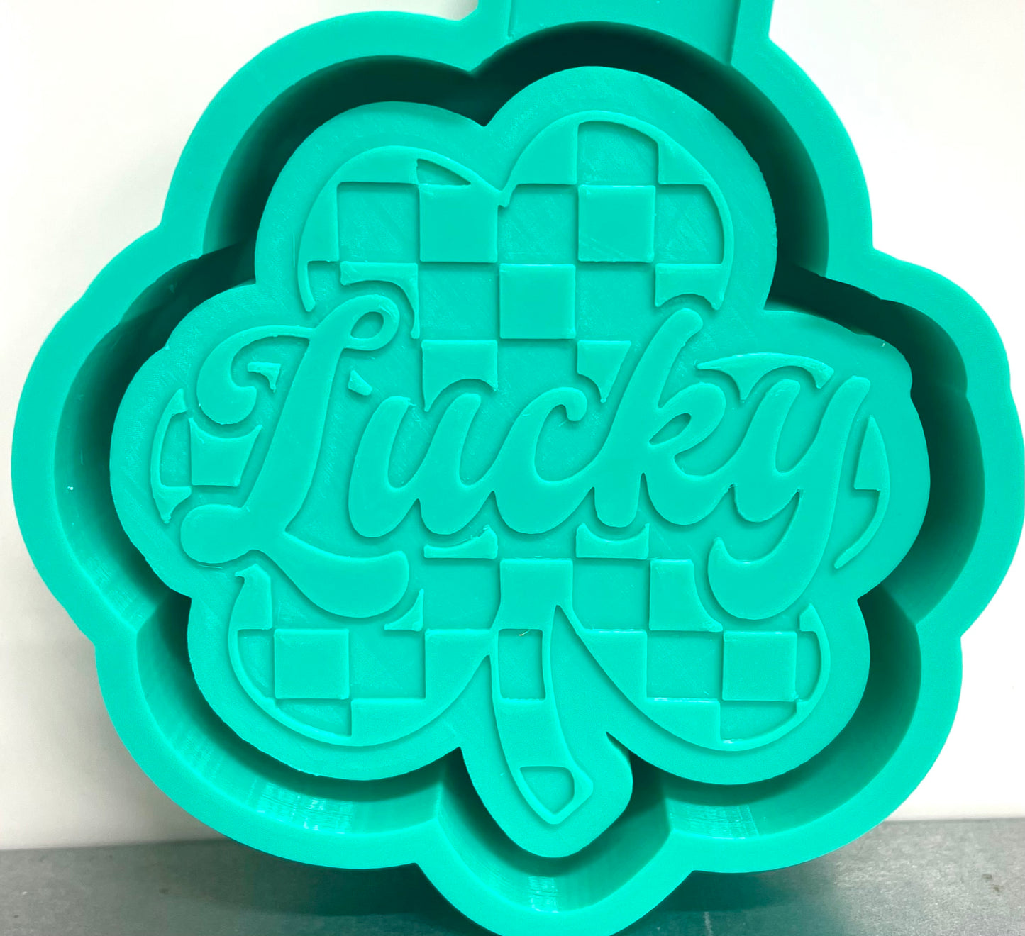 Lucky Checkered Shamrock Clover Mold