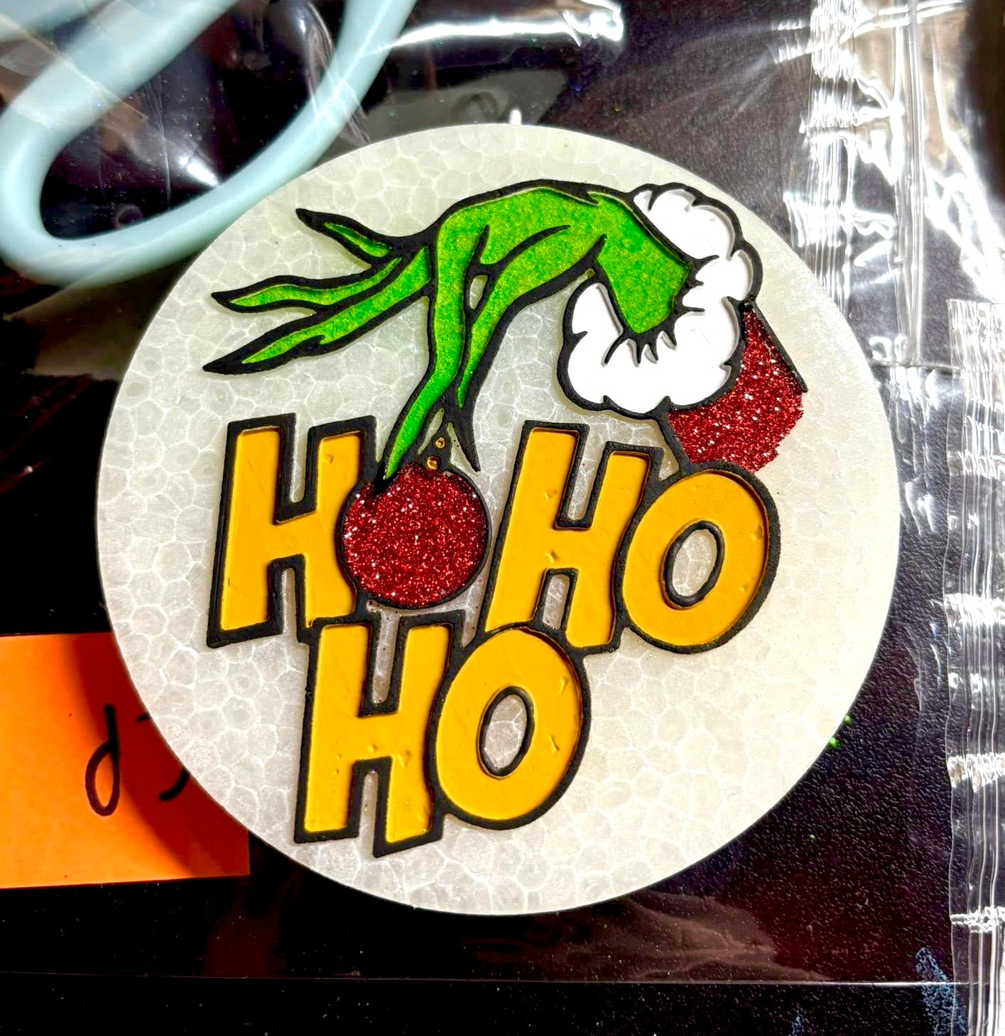 Green Christmas Guy Ho Ho Ho Circle Mold