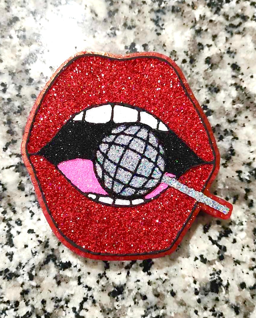 Disco Ball Sucker With Lips Mold