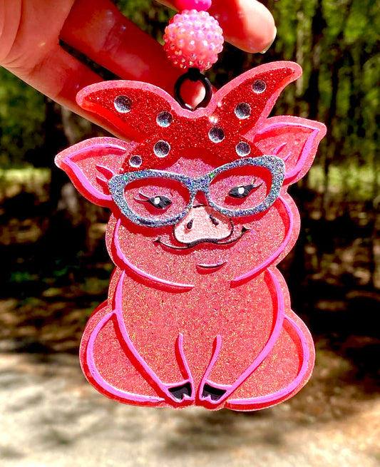 Pig Wearing Bandana and Glasses Mold