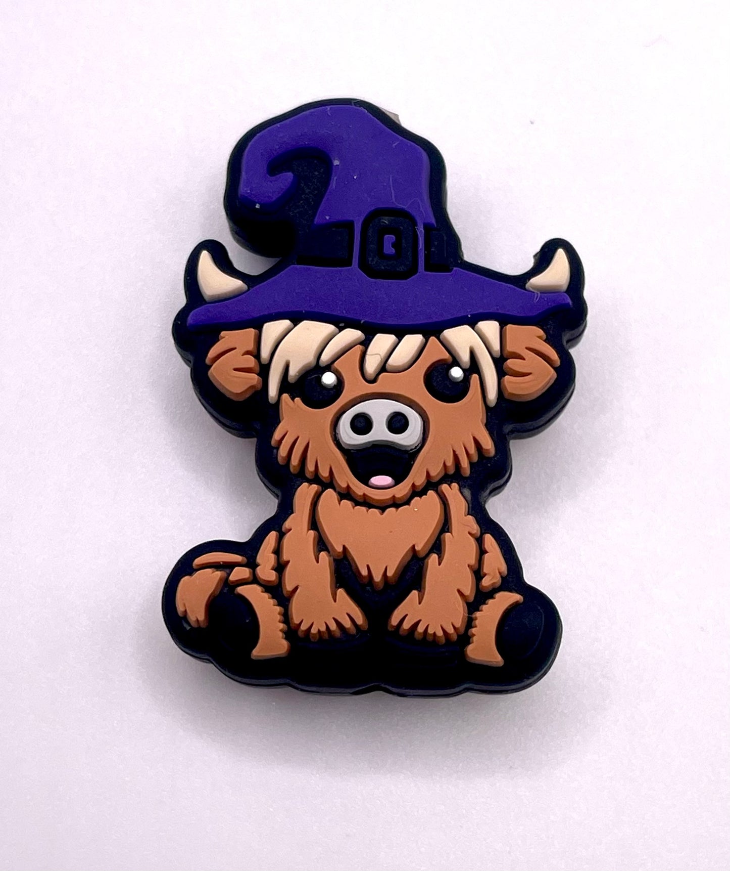 Highland Cow With Witch Hat Focal Bead