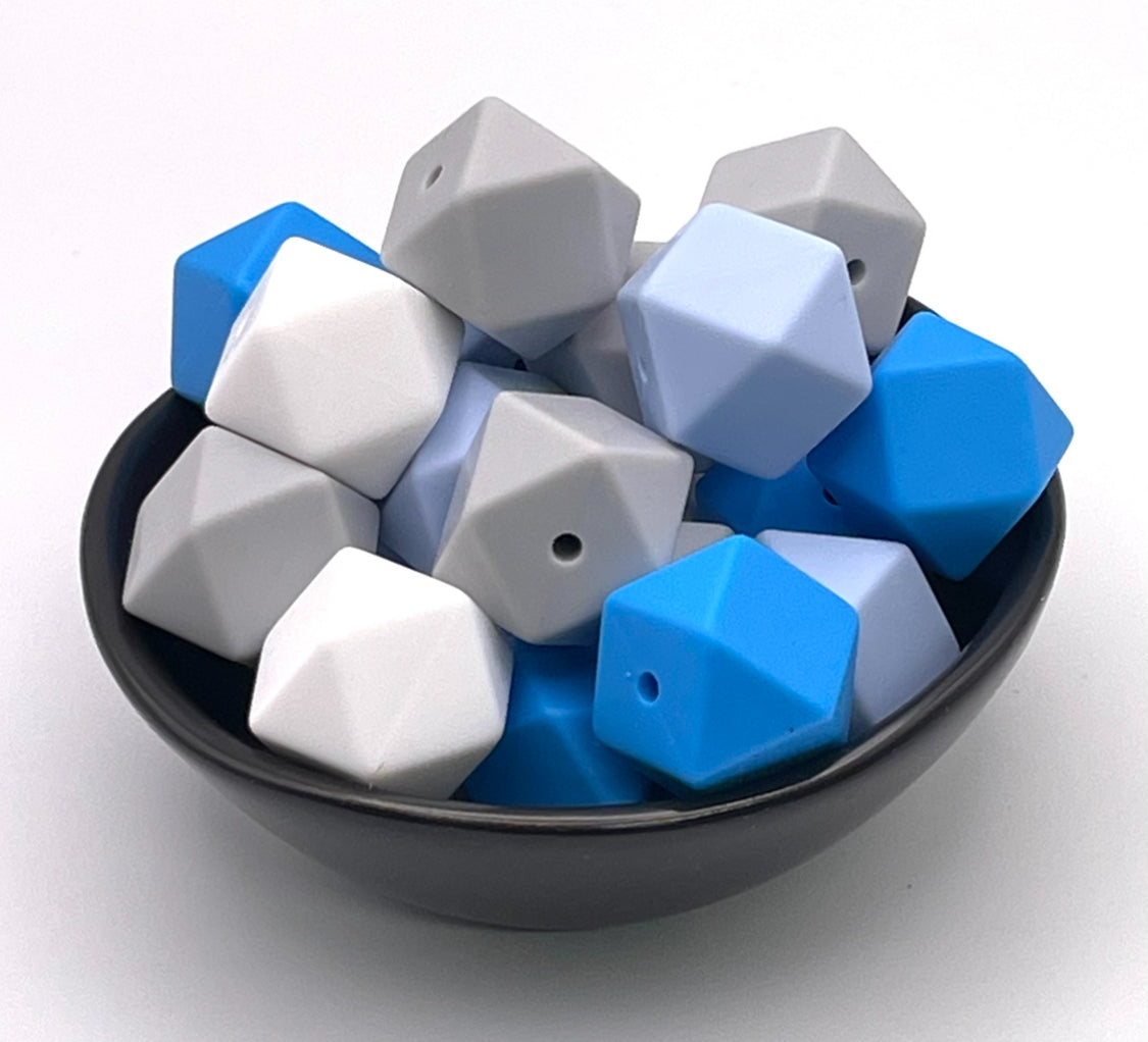 17mm Hexagon Silicone Beads