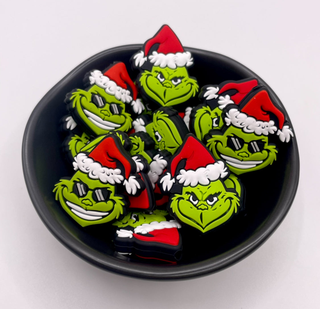 Cool Green Christmas Guy Focal Bead