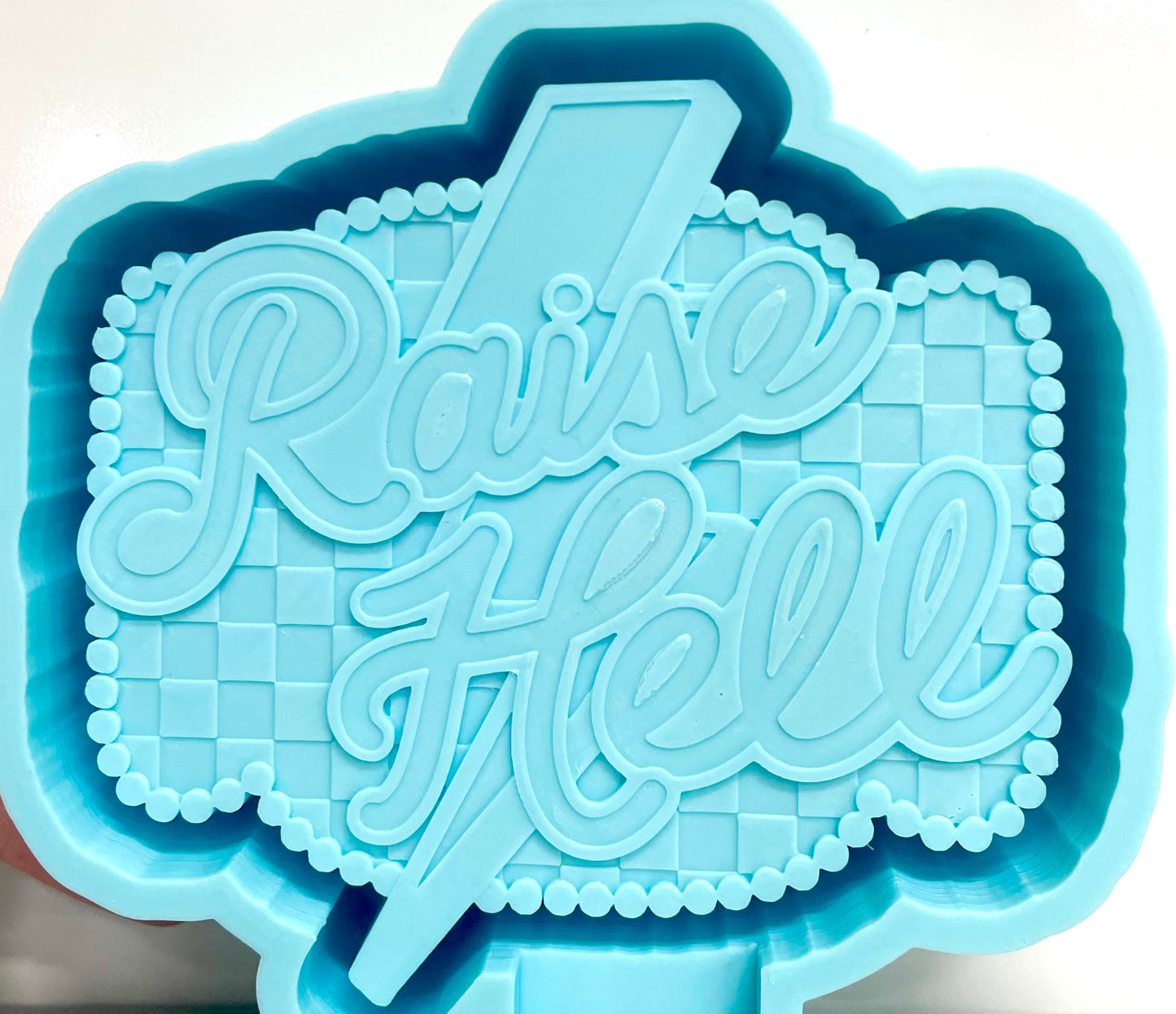 Raise Hell Checkered Lightening Bolt Mold