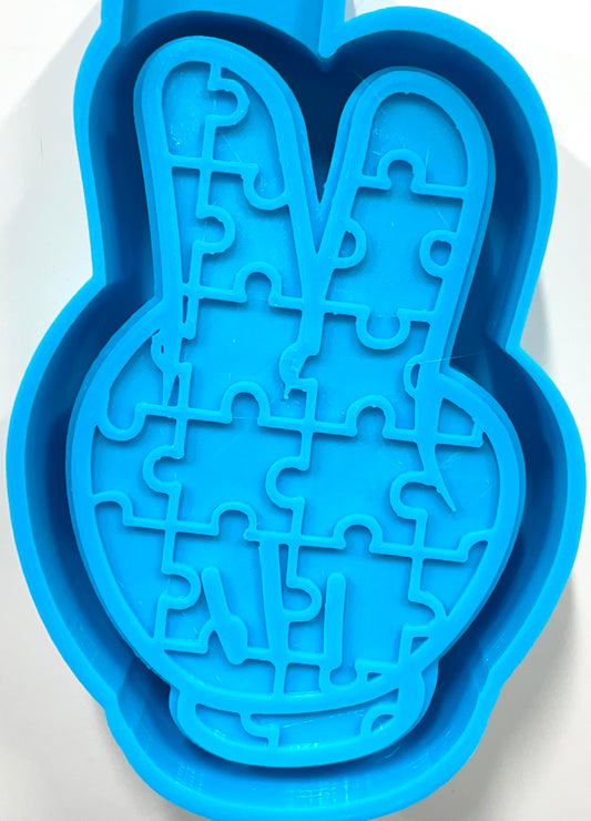 Peace Autism Puzzle Piece Mold