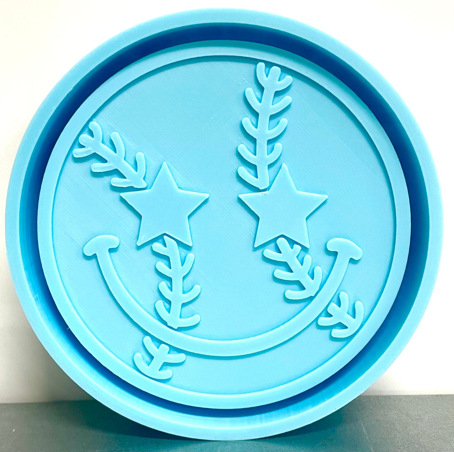 Star Eyes Baseball Smiley Face Mold