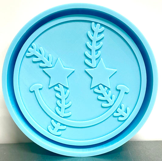 Star Eyes Baseball Smiley Face Mold