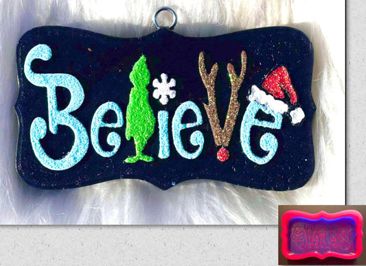 Believe Christmas Reindeer Theme Mold