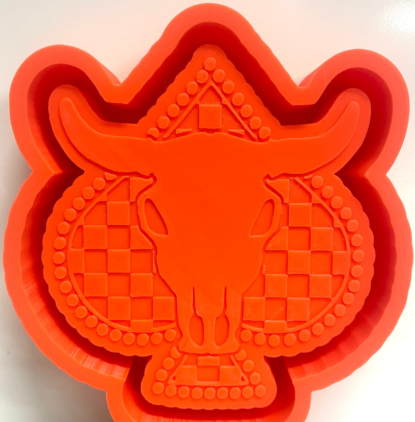 Checkered Spade Skull Marquee Mold