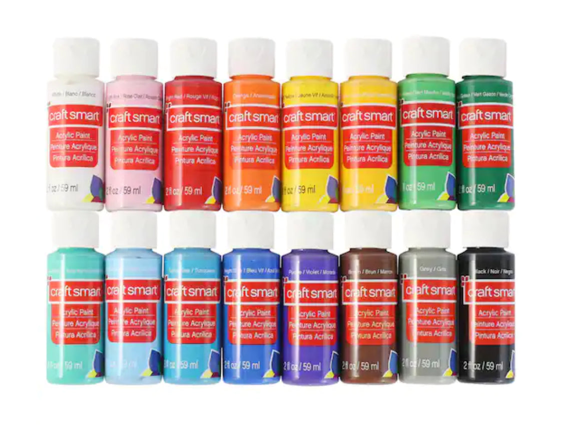 Craft Smart Matte Acrylic Paint Set - 16 Color Set