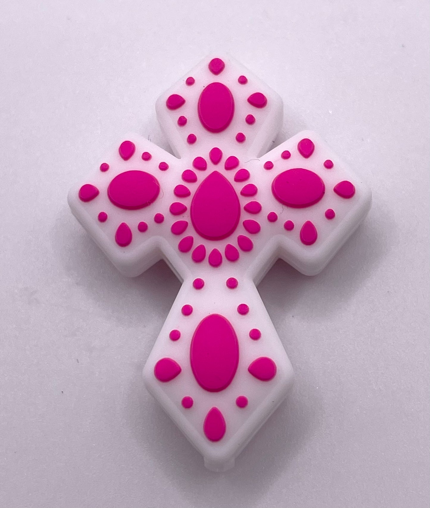 White Concho Cross Focal Bead