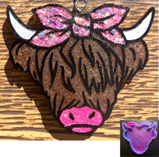 Highland Cow Head w/ Bow Mold