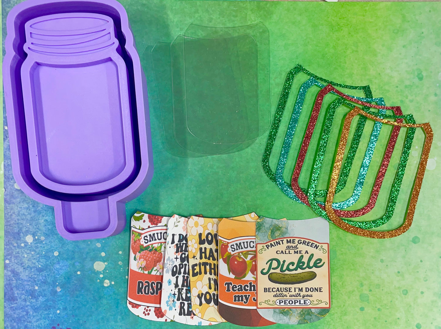 Mason Jar Shaker Mold, Cardstock, & Sprinkle Bundle Kit