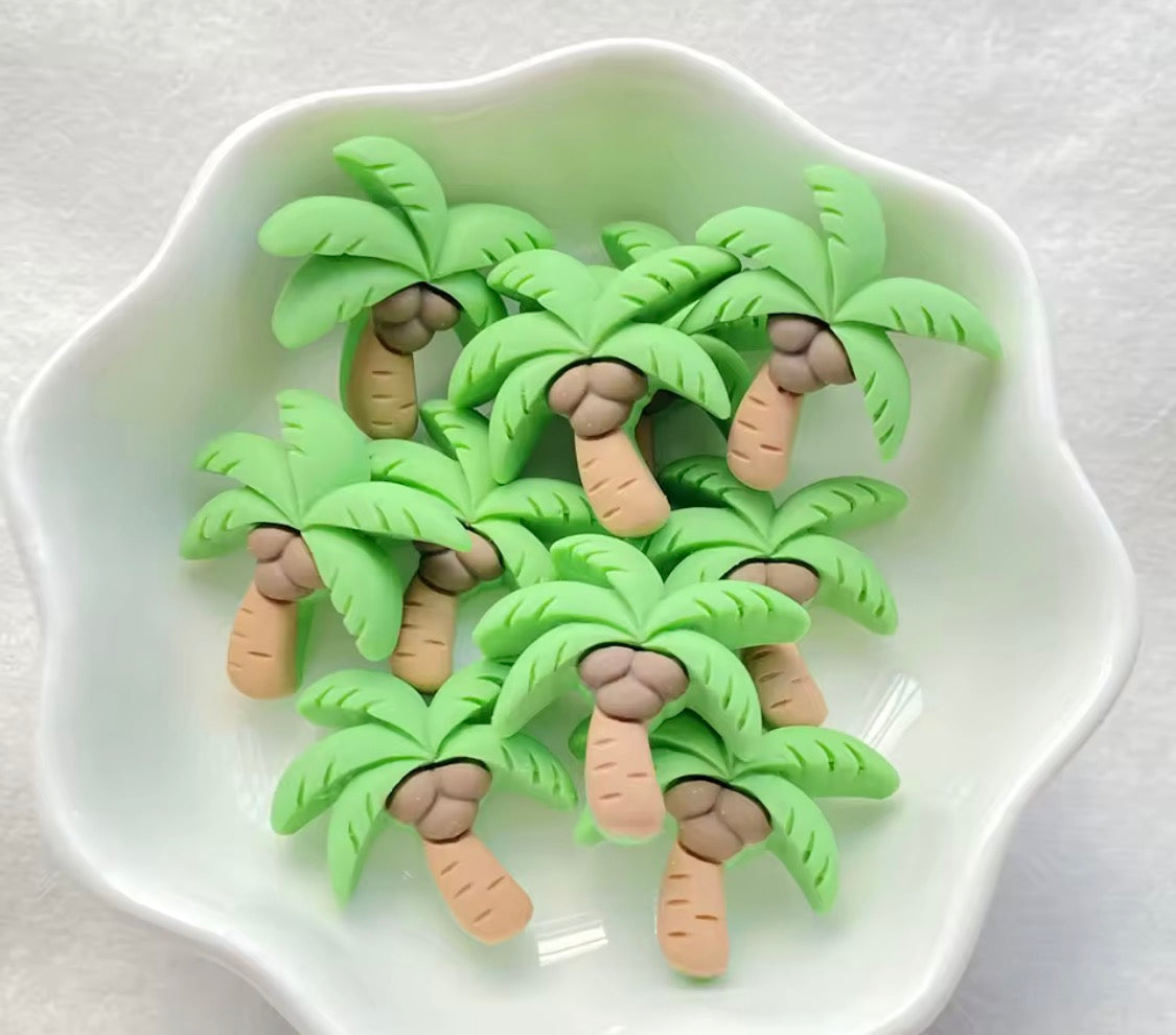 Palm Tree Resin Charms - 10pc