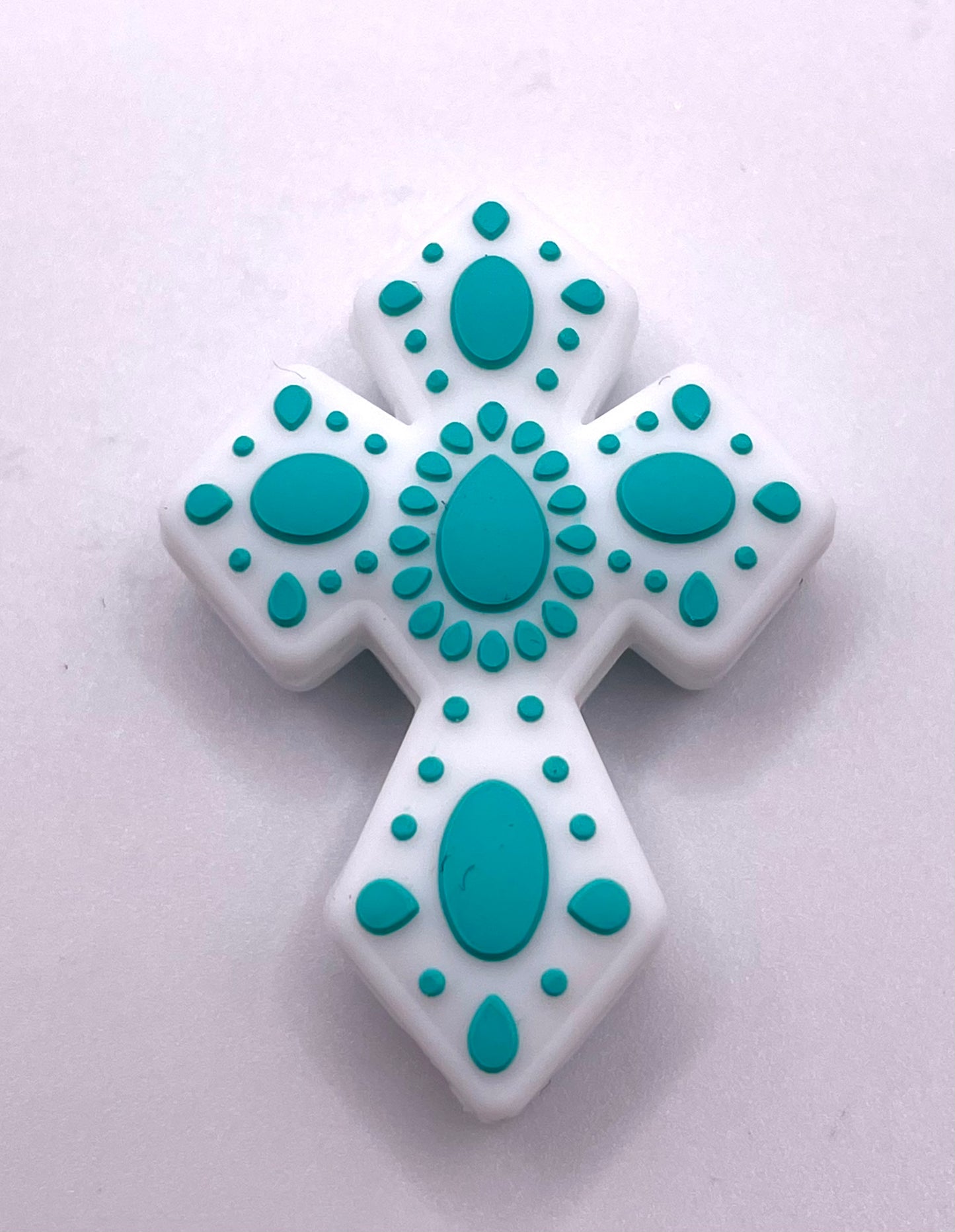 White Concho Cross Focal Bead