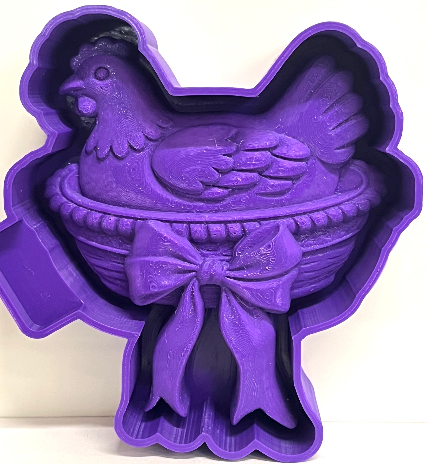 Nesting Hen with Bow 3D Mold