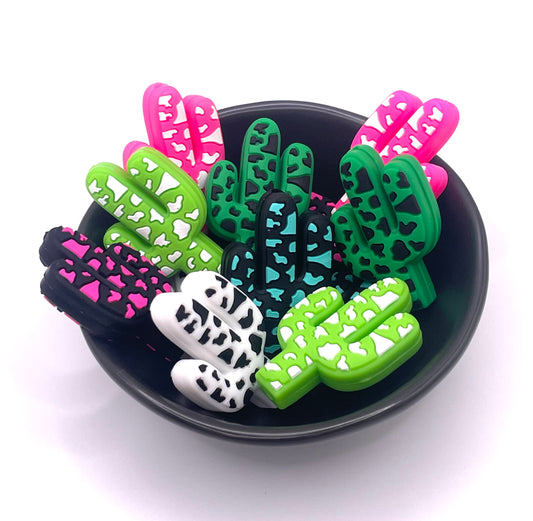 Cow Print Cactus Focal Bead - Discontinued