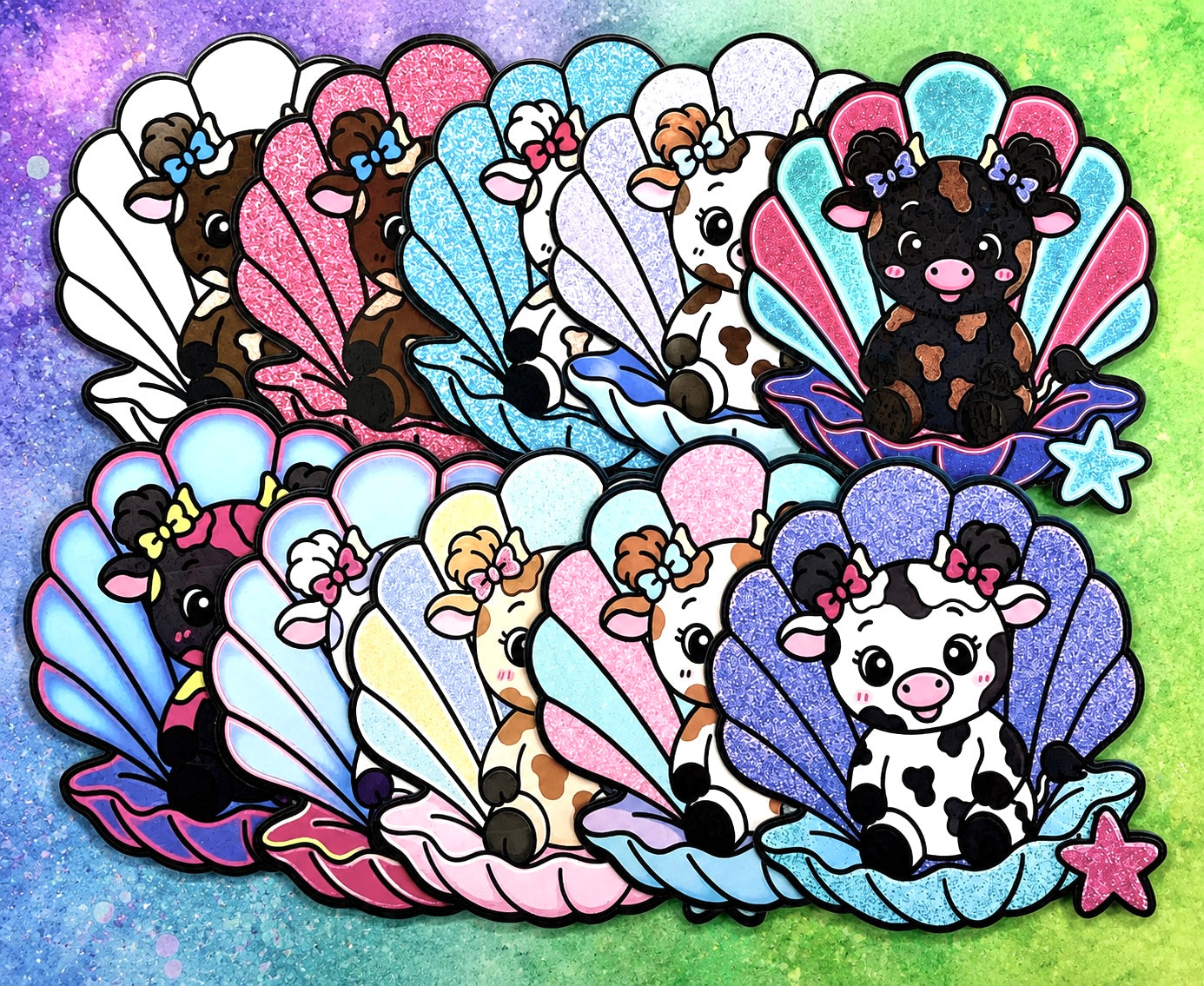 Cute Cow in Clam Shell Cardstock