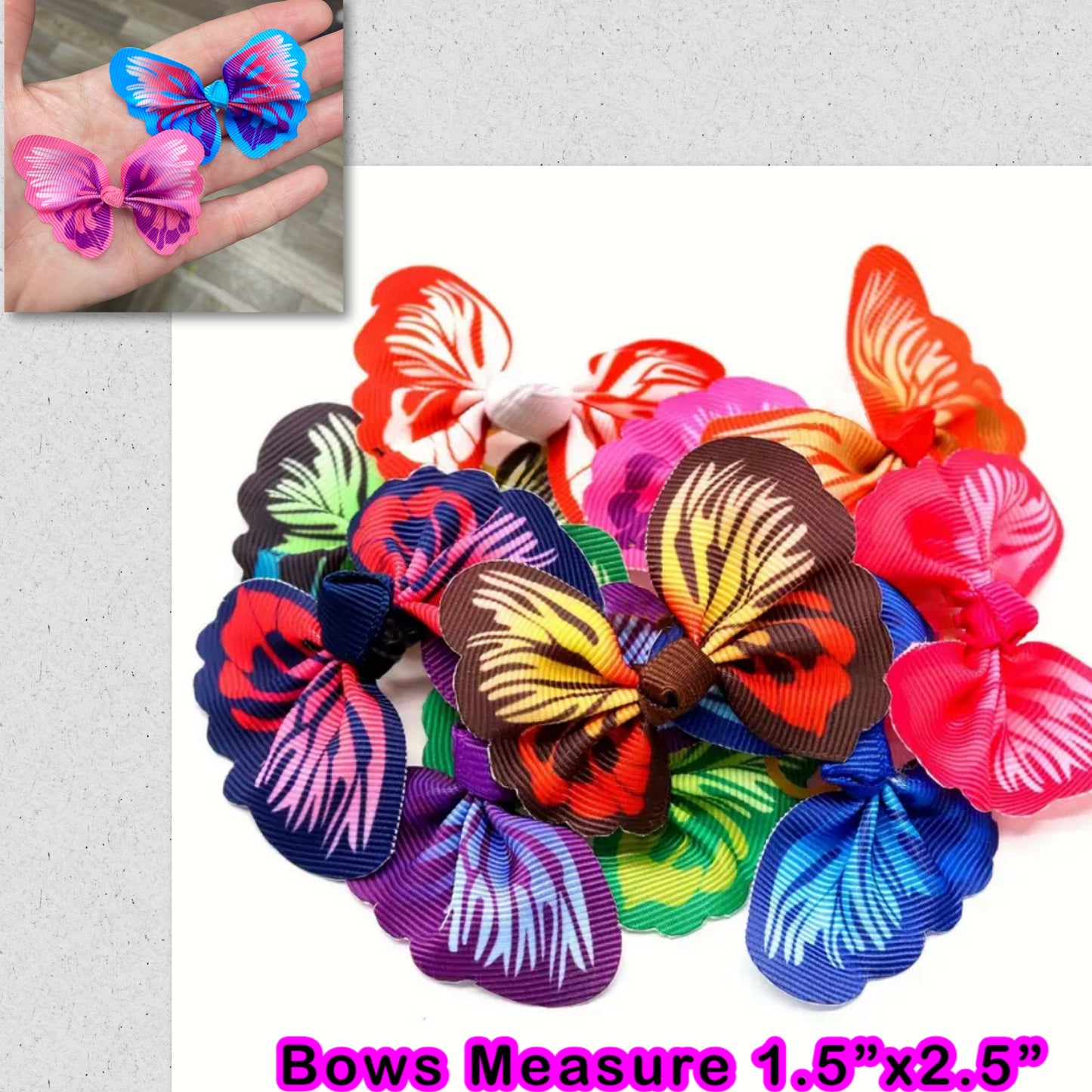 Mini Butterfly Bows Assortment - Pkg of 10