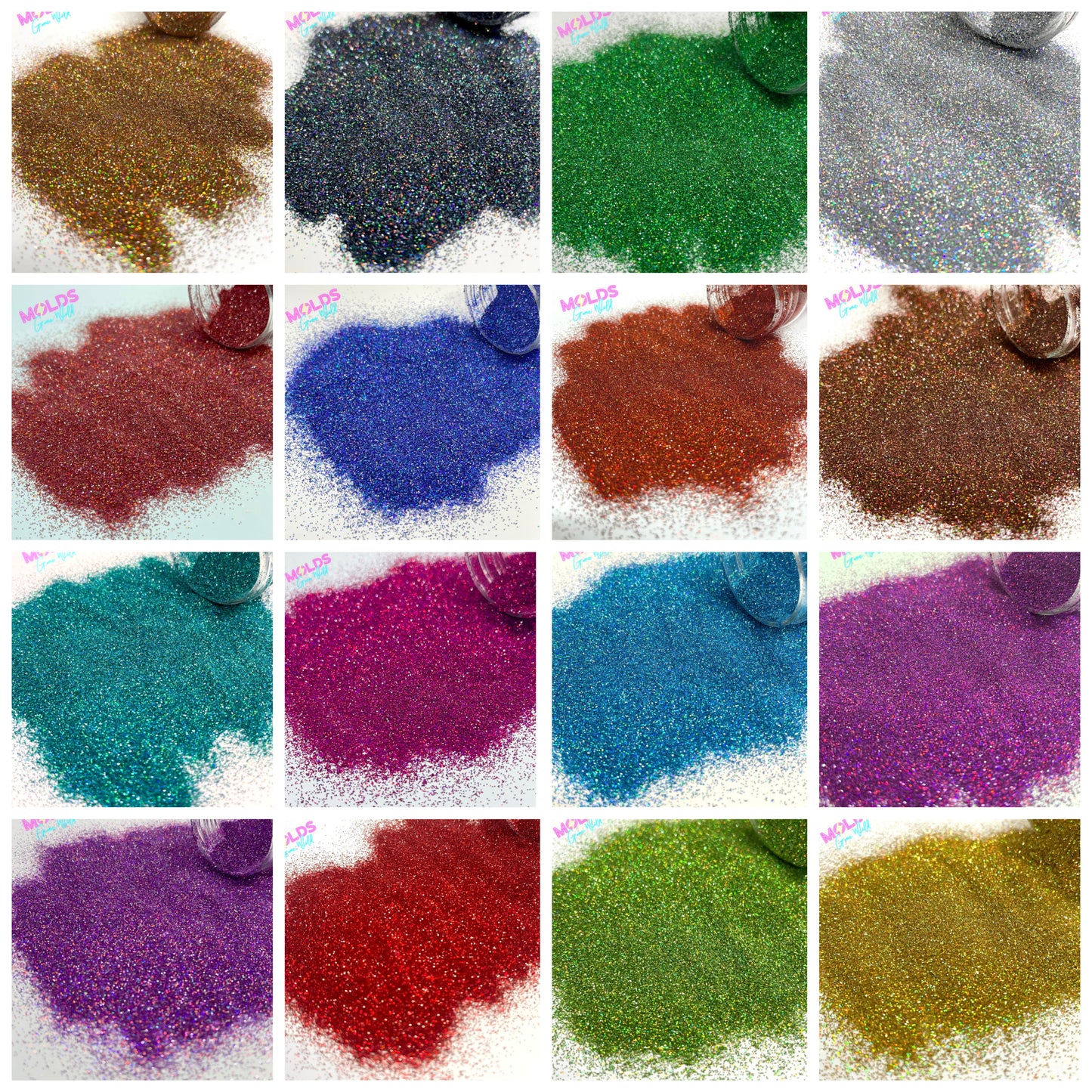 Fine Holographic Glitter - 20 Color Bundle
