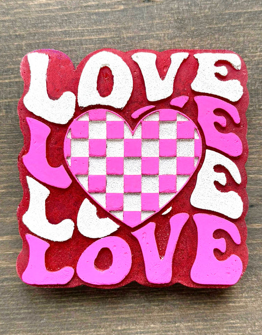 Checkered Heart Retro Love Mold