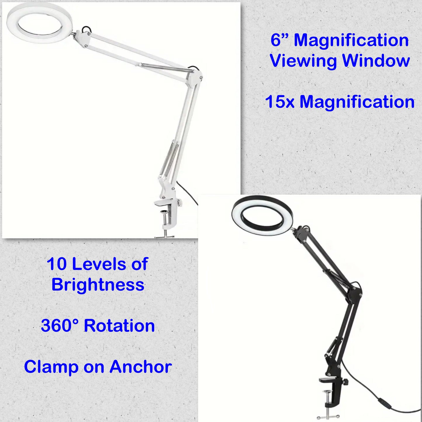 Magnifying LED Clamp On Lamp