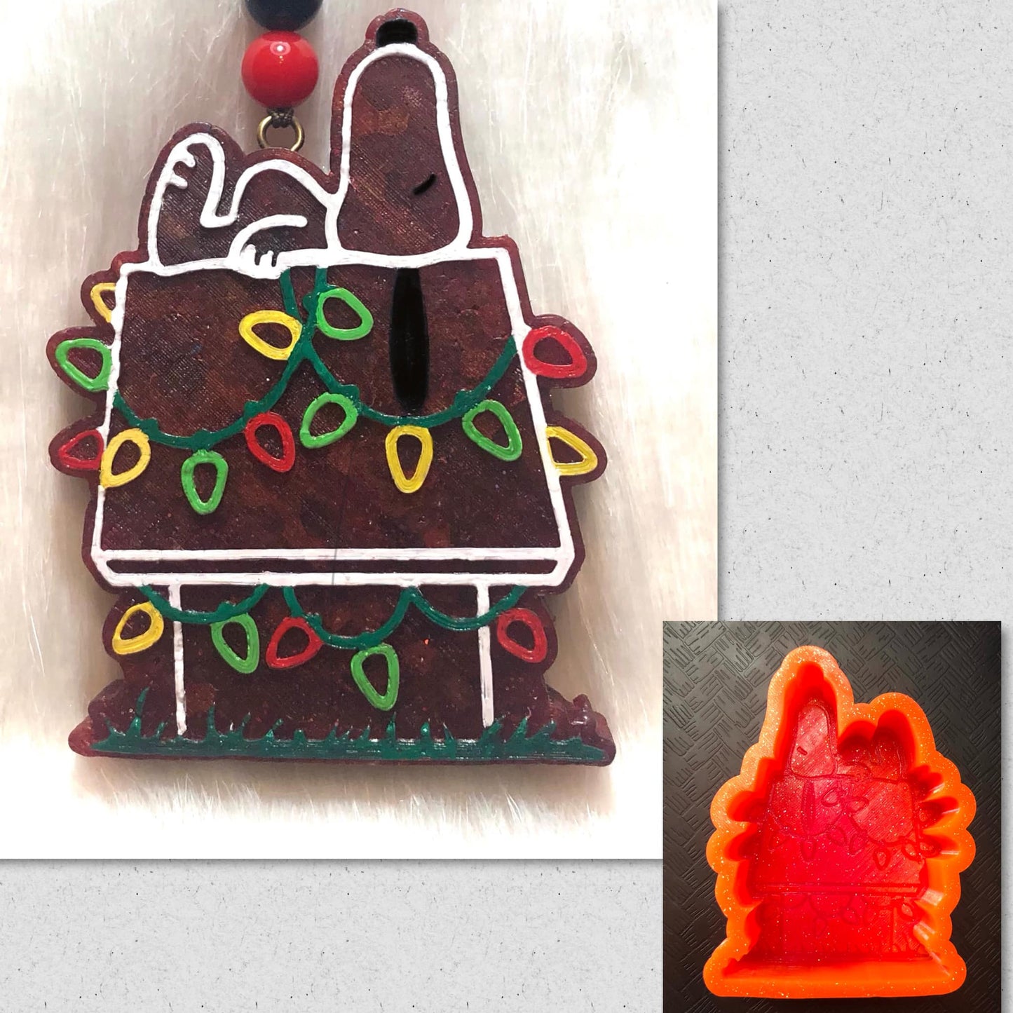Cartoon Dog on Doghouse Christmas Mold