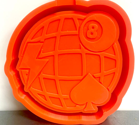 Spade Bolt 8 Ball Disco Ball Mold