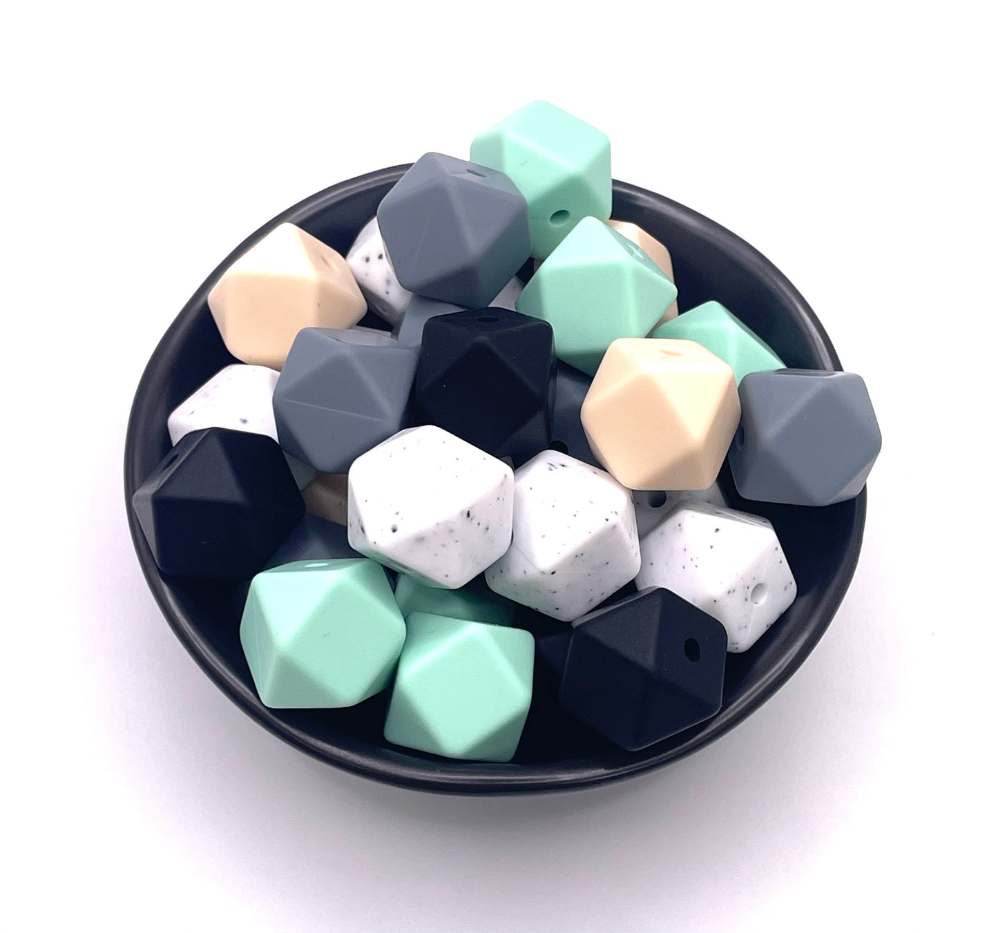 15mm Hexagon Silicone Beads