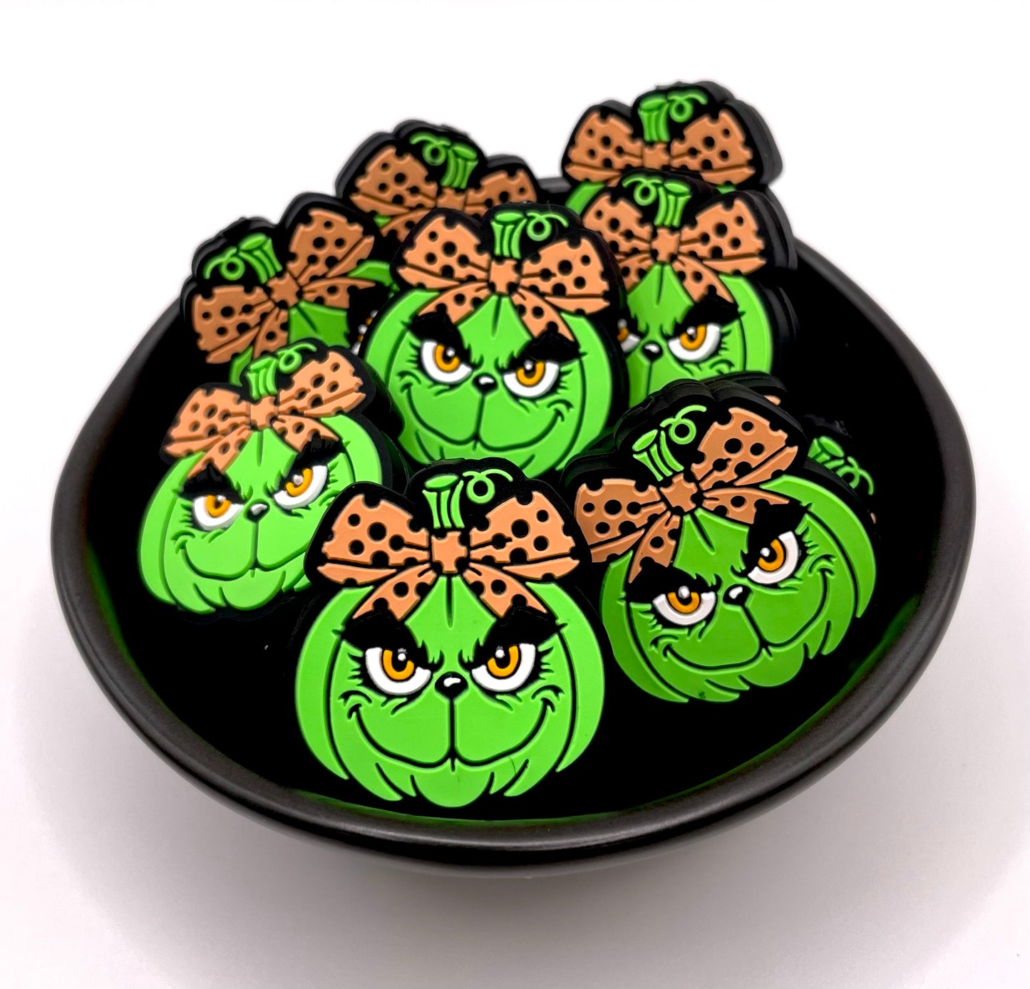 Pumpkin Green Christmas Guy Focal Bead
