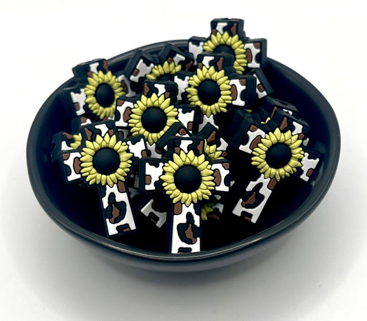Sunflower Cross Focal Bead