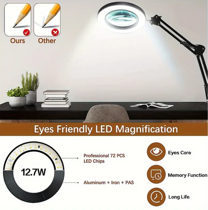 Magnifying LED Clamp On Lamp